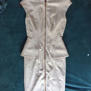 Ted Baker zip front peplum dress NWT